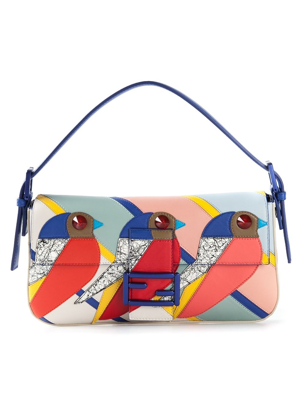 Fendi Baguette Lambskin Shoulder Bag in Multicolor (multicolour) | Lyst