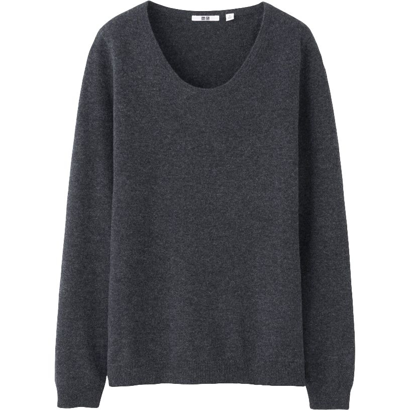 Uniqlo | Gray Cashmere Round Neck Sweater | Lyst