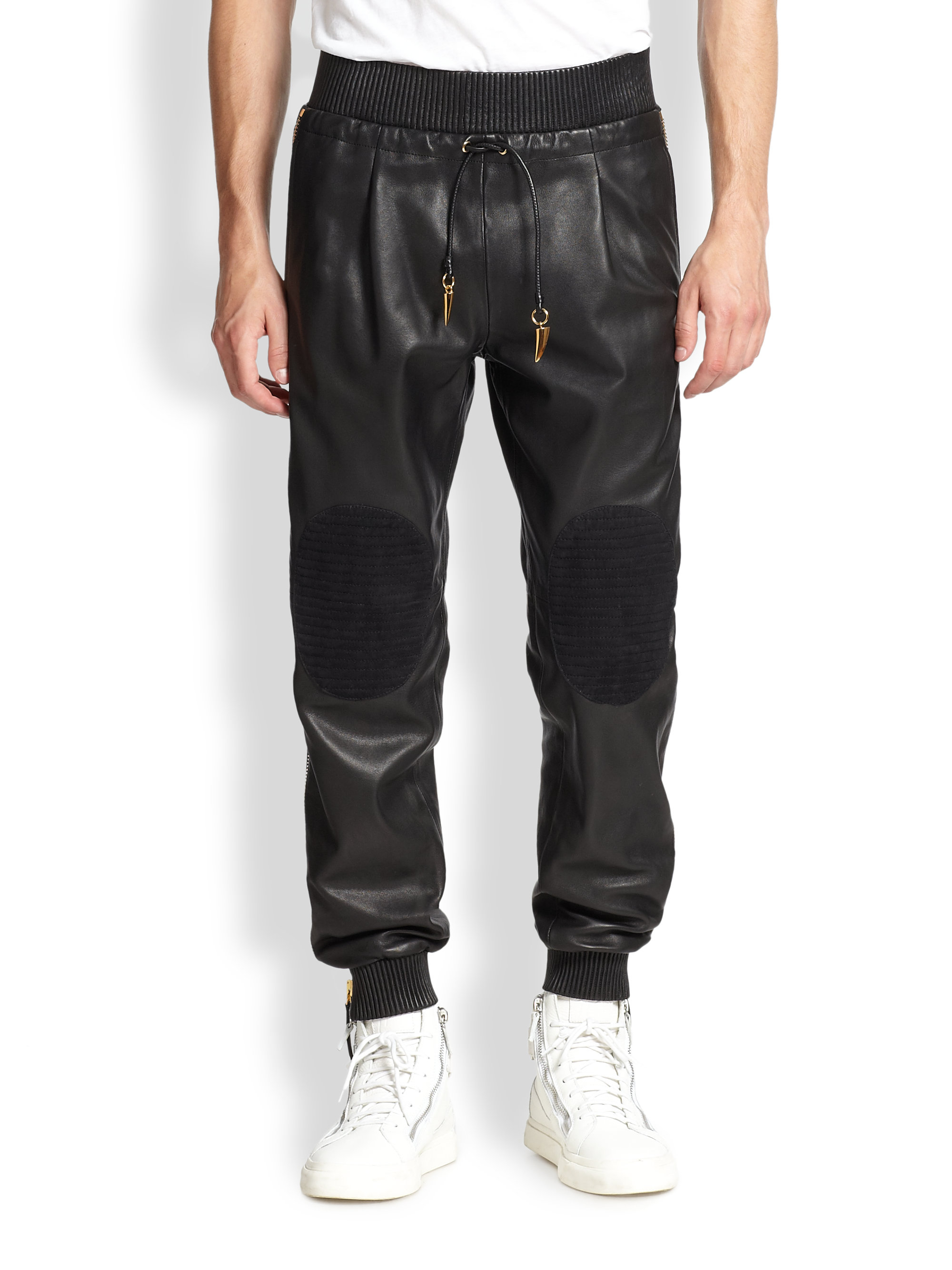 Giuseppe zanotti Leather Pants in Black for Men | Lyst