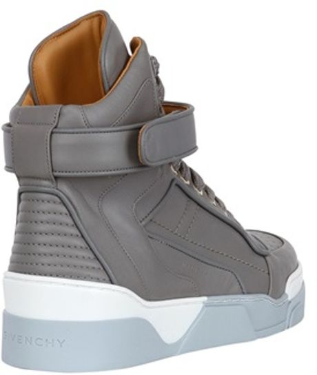 Givenchy Matte Leather High Top Sneakers in Gray for Men (grey) | Lyst