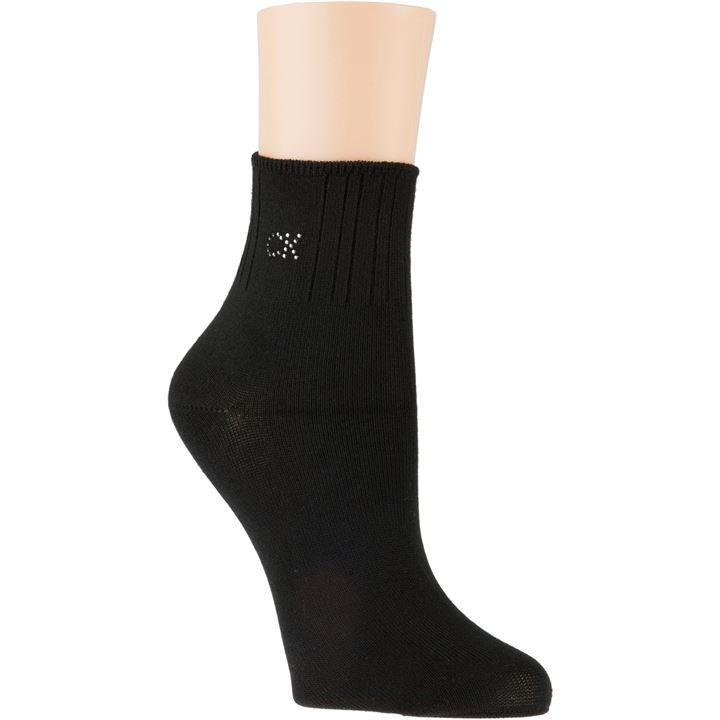 Calvin Klein Crystal Logo Rib Short Socks In Black Lyst