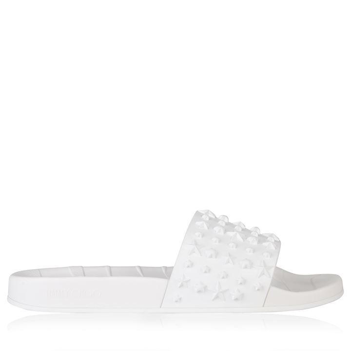 Jimmy Choo Rey Star Embossed Rubber Sliders in White for Men - Save 62% - Lyst
