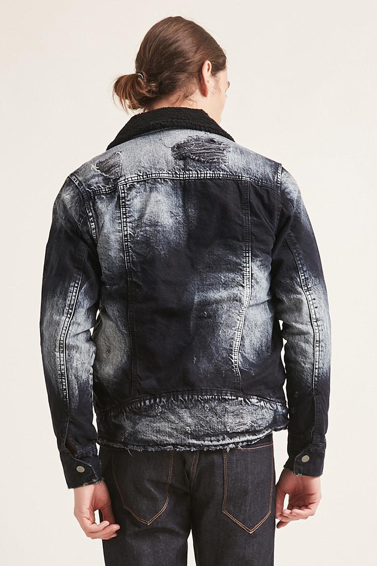 Lyst Forever 21 Jordan Craig Sherpa Lined Denim Jacket In Blue For Men Gallery