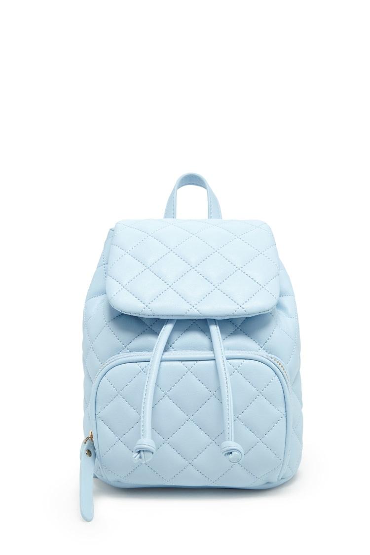 Lyst - Forever 21 Quilted Mini Backpack in Blue