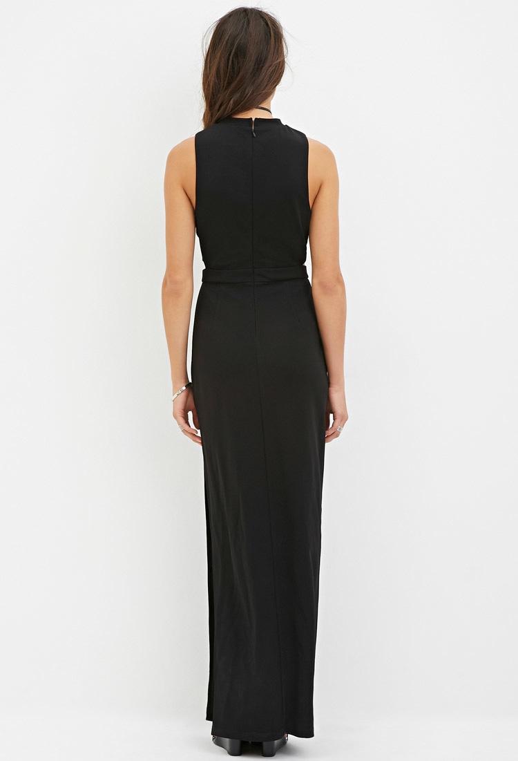 Lyst - Forever 21 Cutout-side Maxi Dress in Black