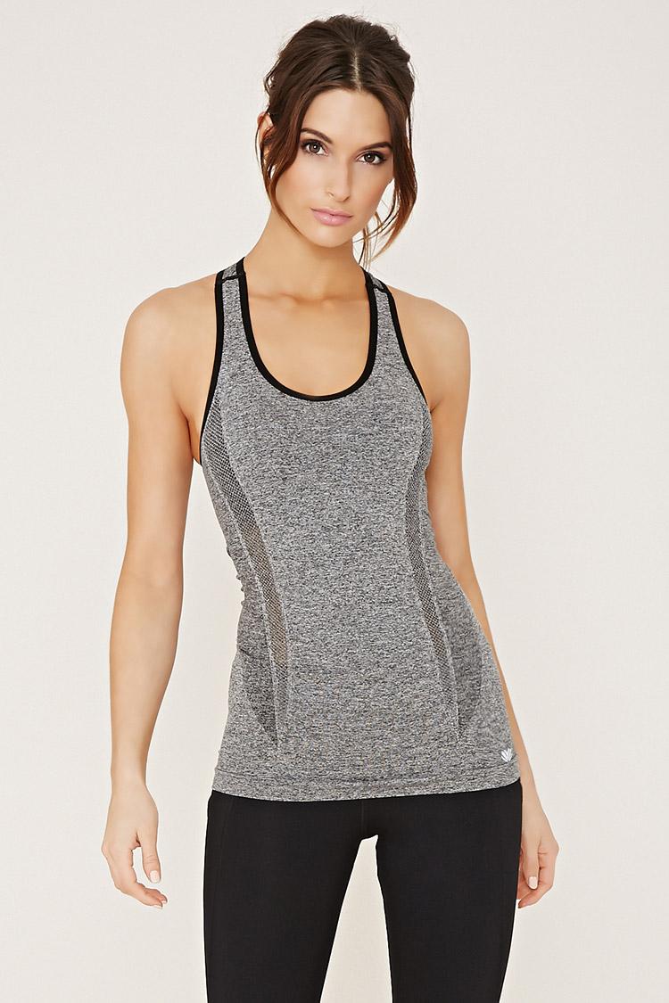 Forever 21 Active Seamless Racerback Tank in Gray | Lyst