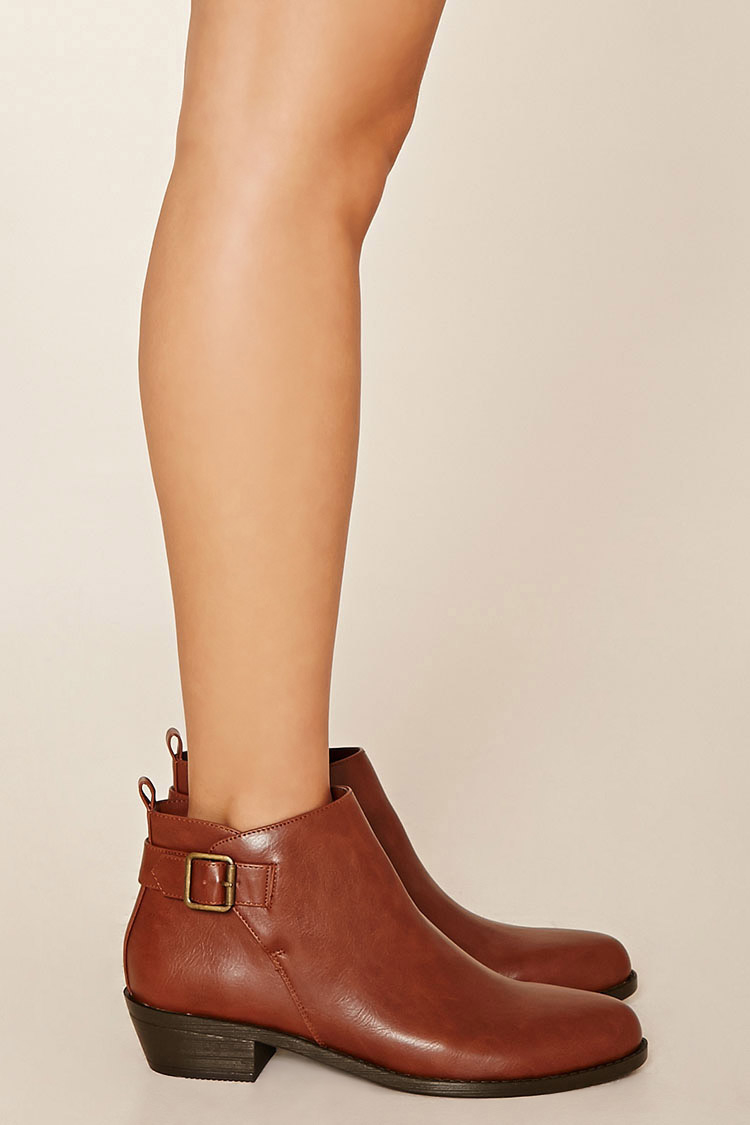 faux leather ankle booties