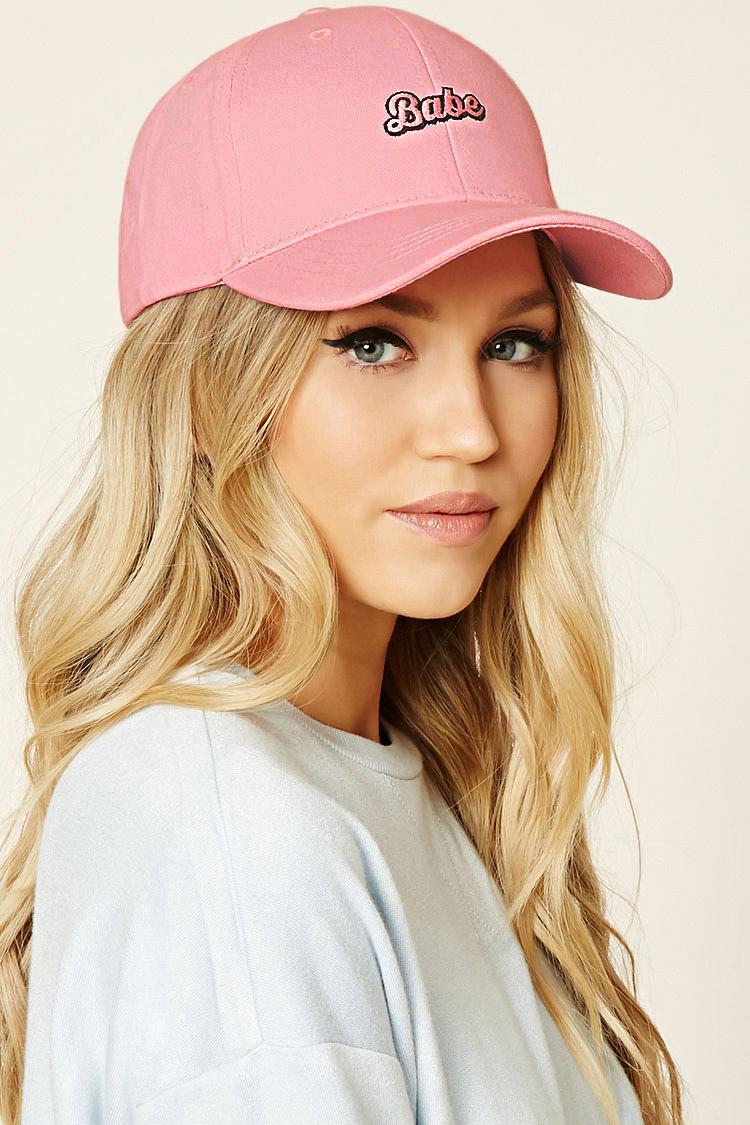 Forever 21 Babe Embroidered Baseball Cap in Pink | Lyst