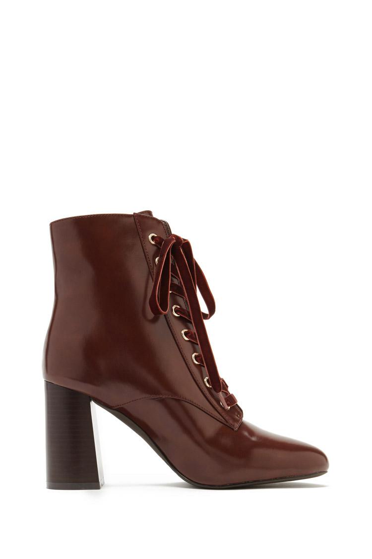 Lyst Forever 21 Laceup Ankle Boots in Brown