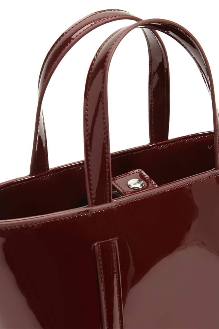 Lyst Forever 21 Mini Faux Patent Leather Tote Bag Gallery