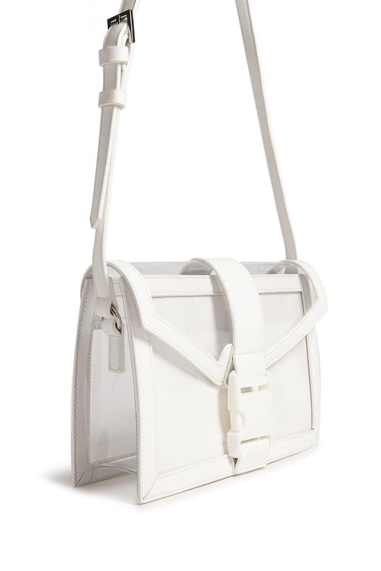 Lyst - Forever 21 Transparent Faux Leather Crossbody Bag in White