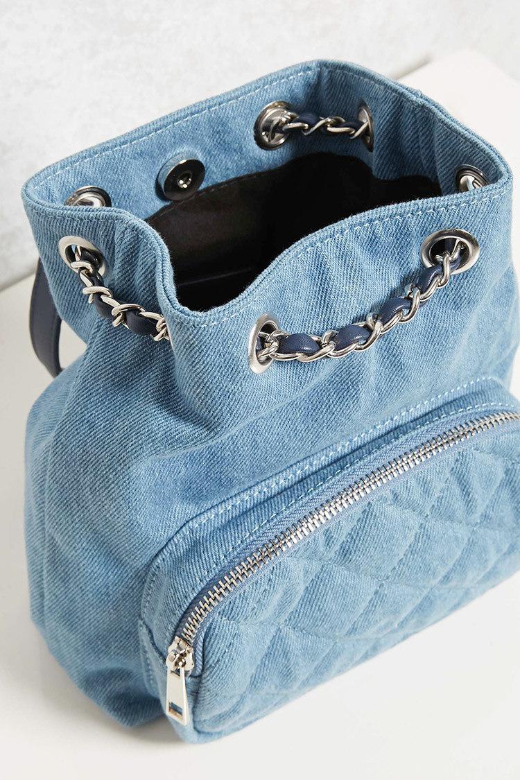 mini denim backpack