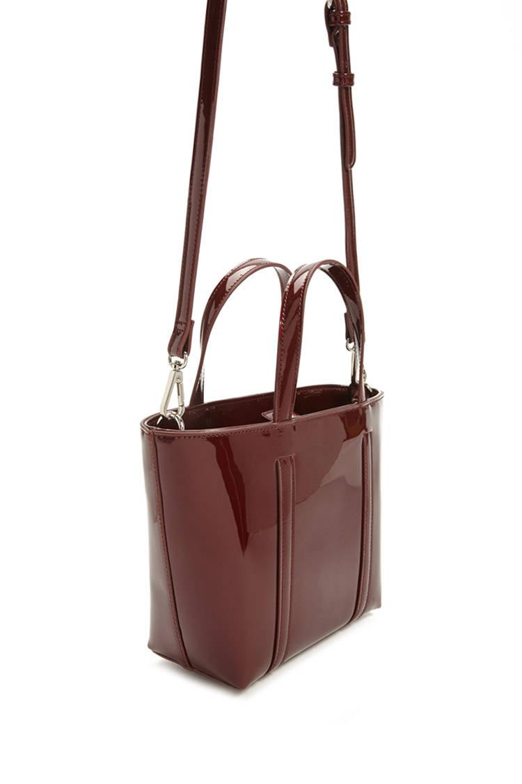 Lyst Forever 21 Mini Faux Patent Leather Tote Bag Gallery
