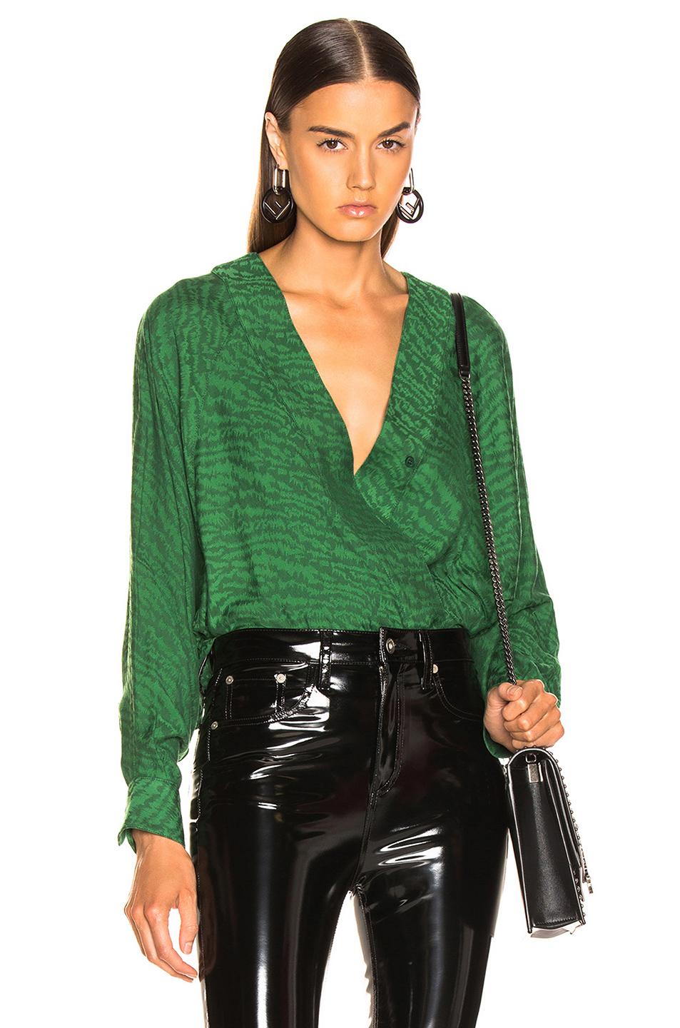 Lyst Smythe Kimono Blouse In Green Smythe Women S Green Kimono Blouse