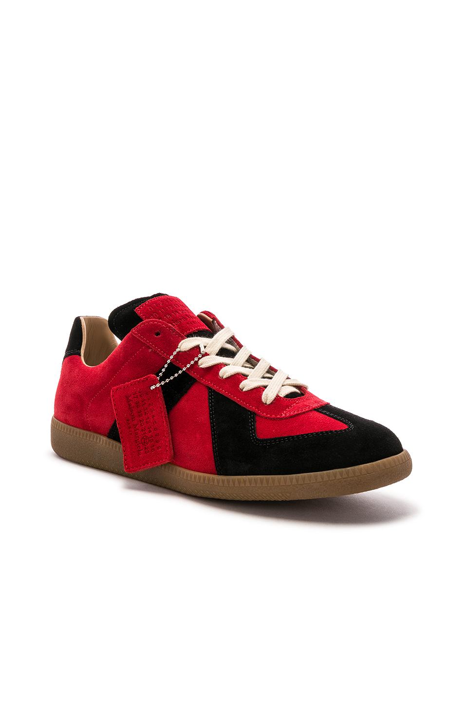 Maison Margiela Suede Replica Sock Sneakers in Red for Men - Lyst