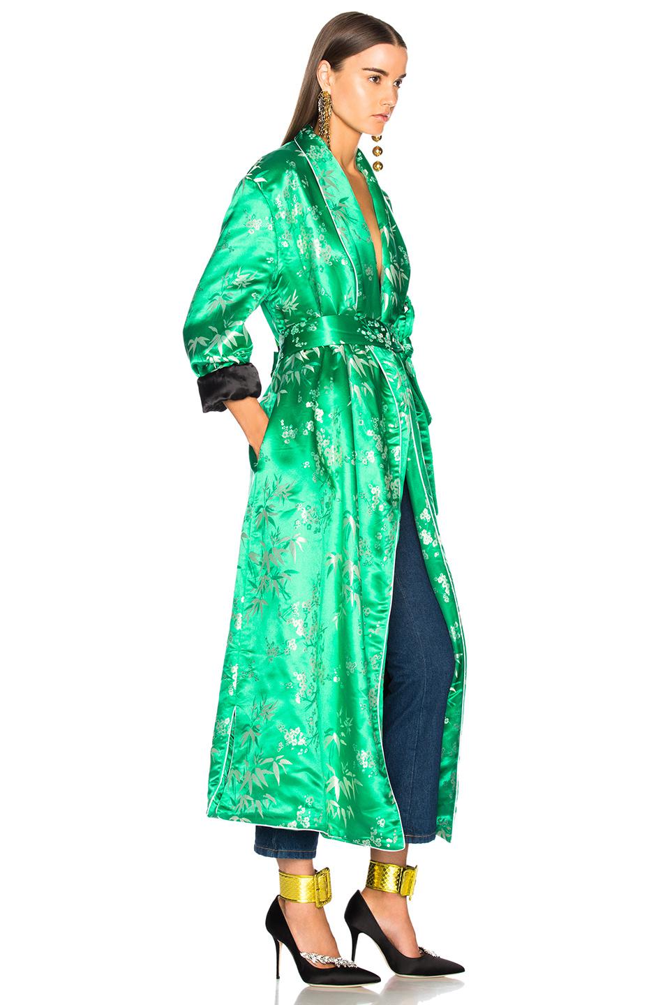 Lyst Attico Jacquard Robe in Green