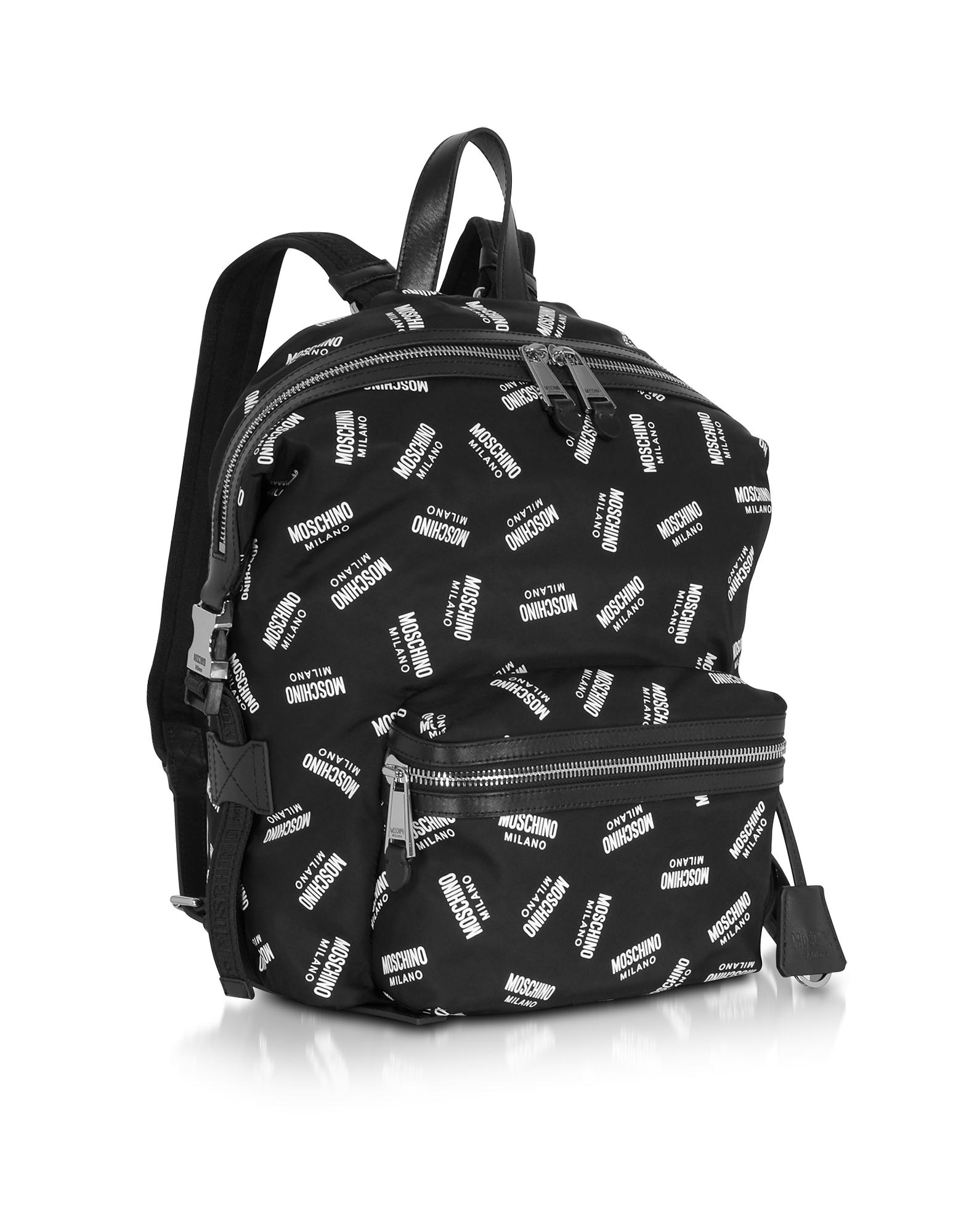 womens allover signature printed black backpack