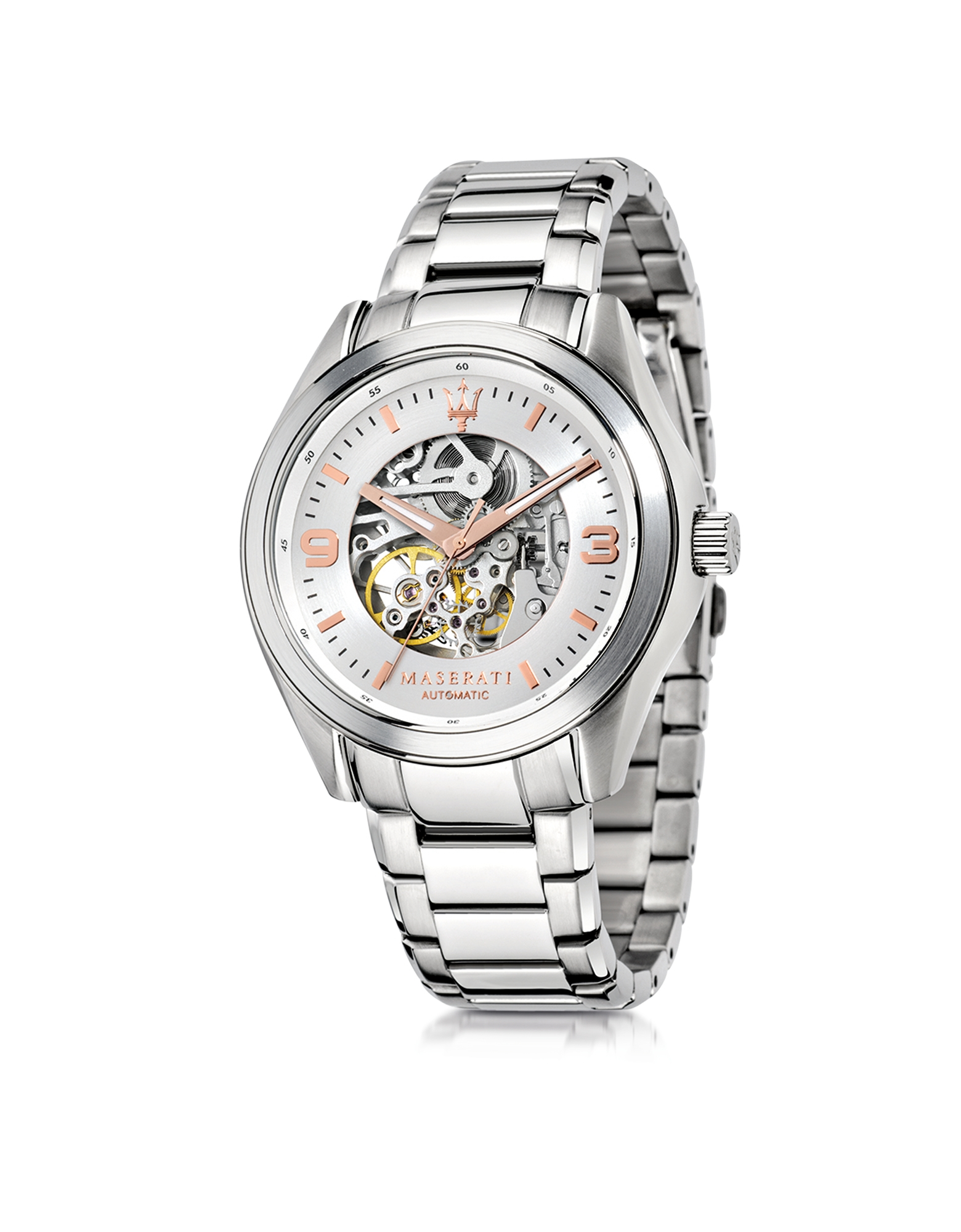 maserati watch silver