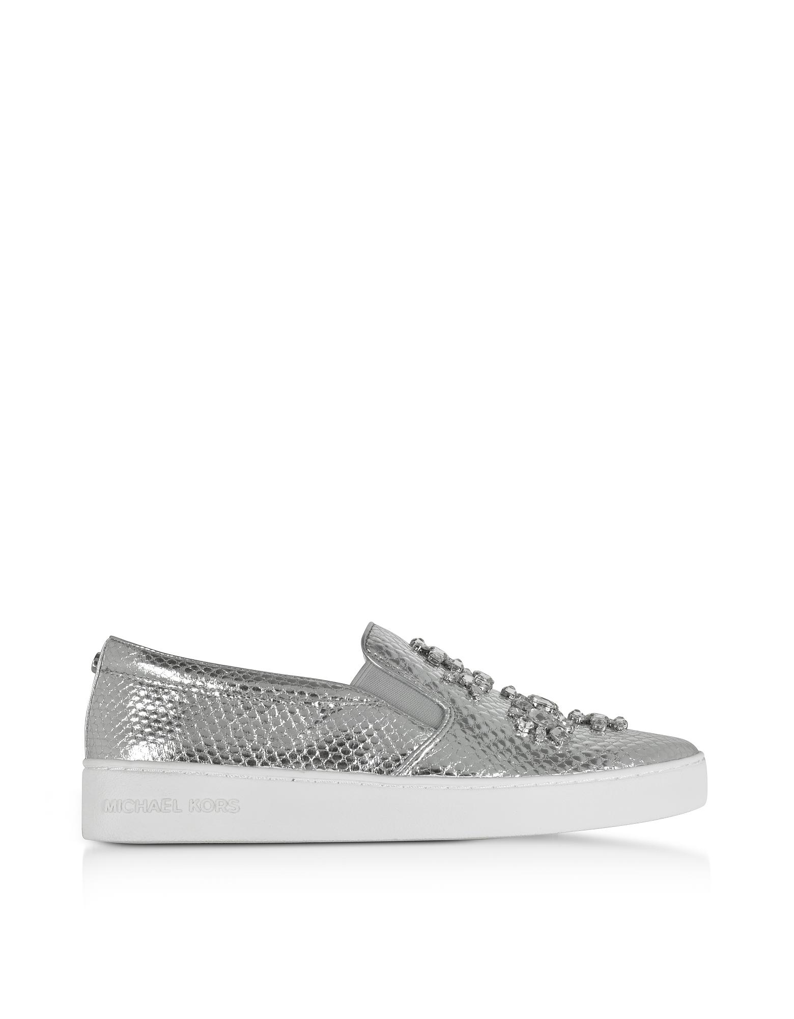michael kors silver metallic sneakers