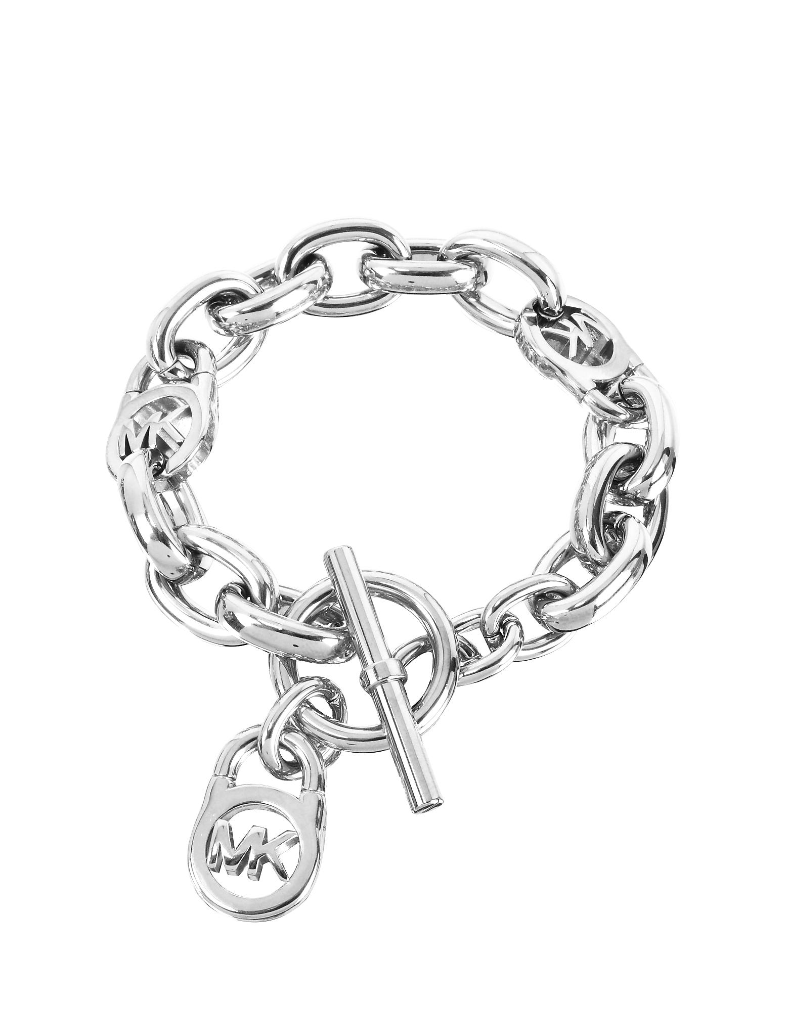Michael kors Logo-lock Charm Women's Bracelet in Metallic | Lyst