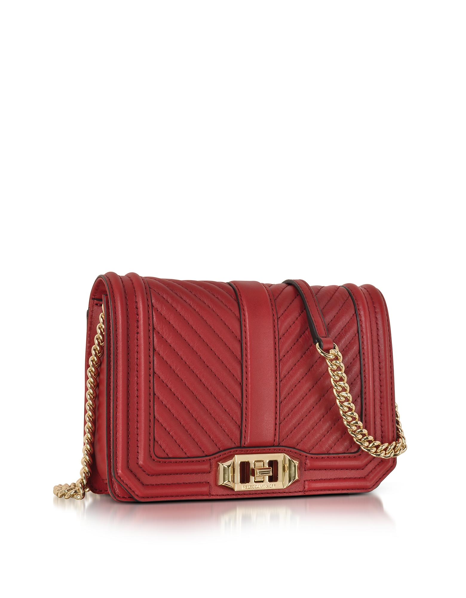 Lyst - Rebecca Minkoff Red Quilted Leather Small Love Crossbody Bag in Red