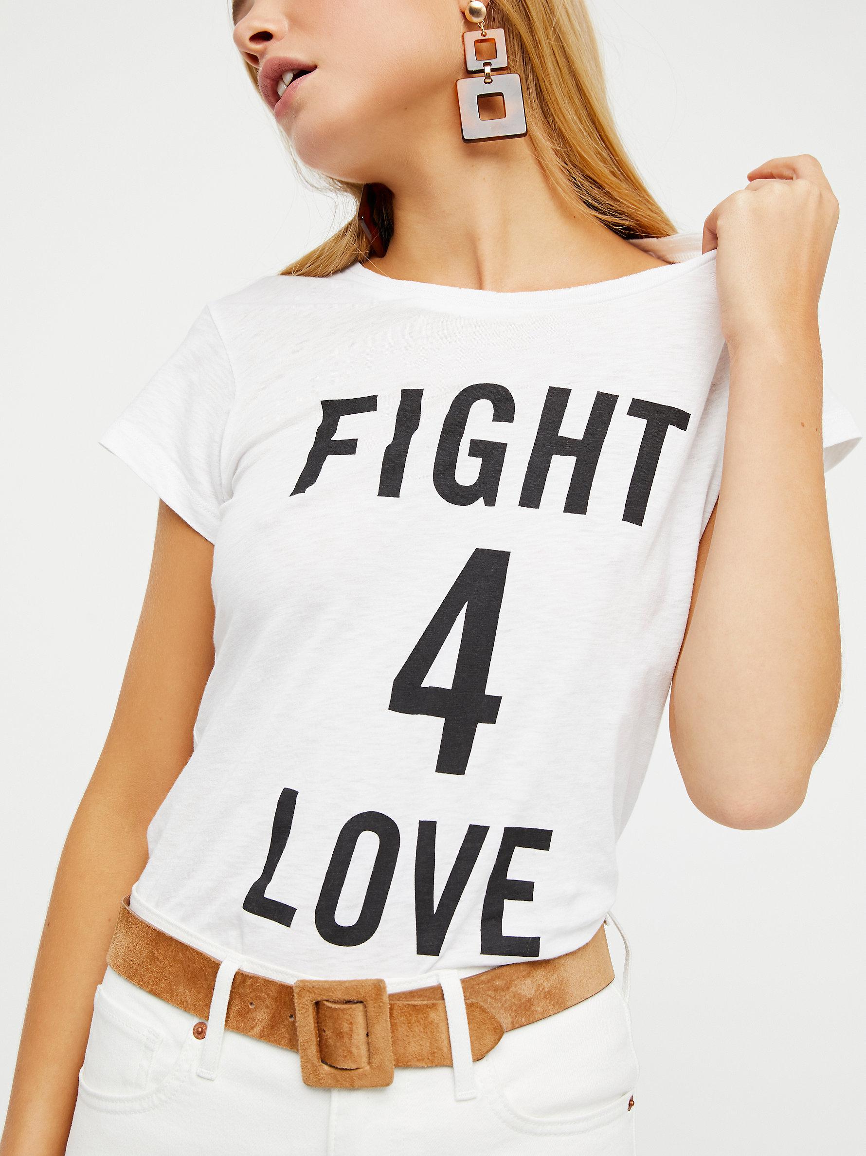 - Tee Free White Fight 4 Love in Lyst People