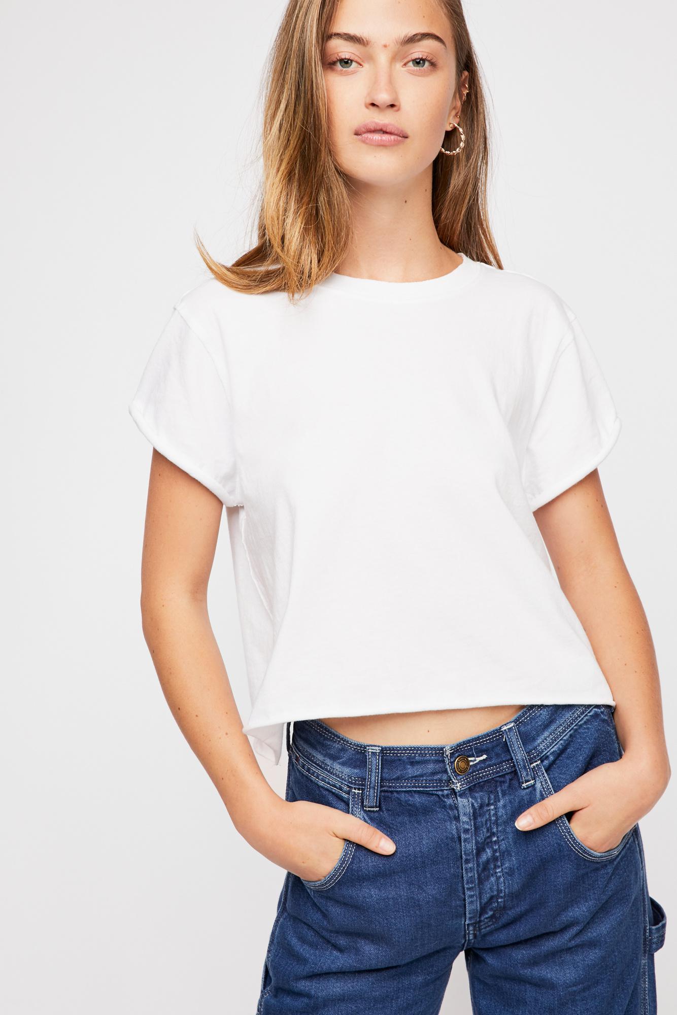 Plain White Crop Tee