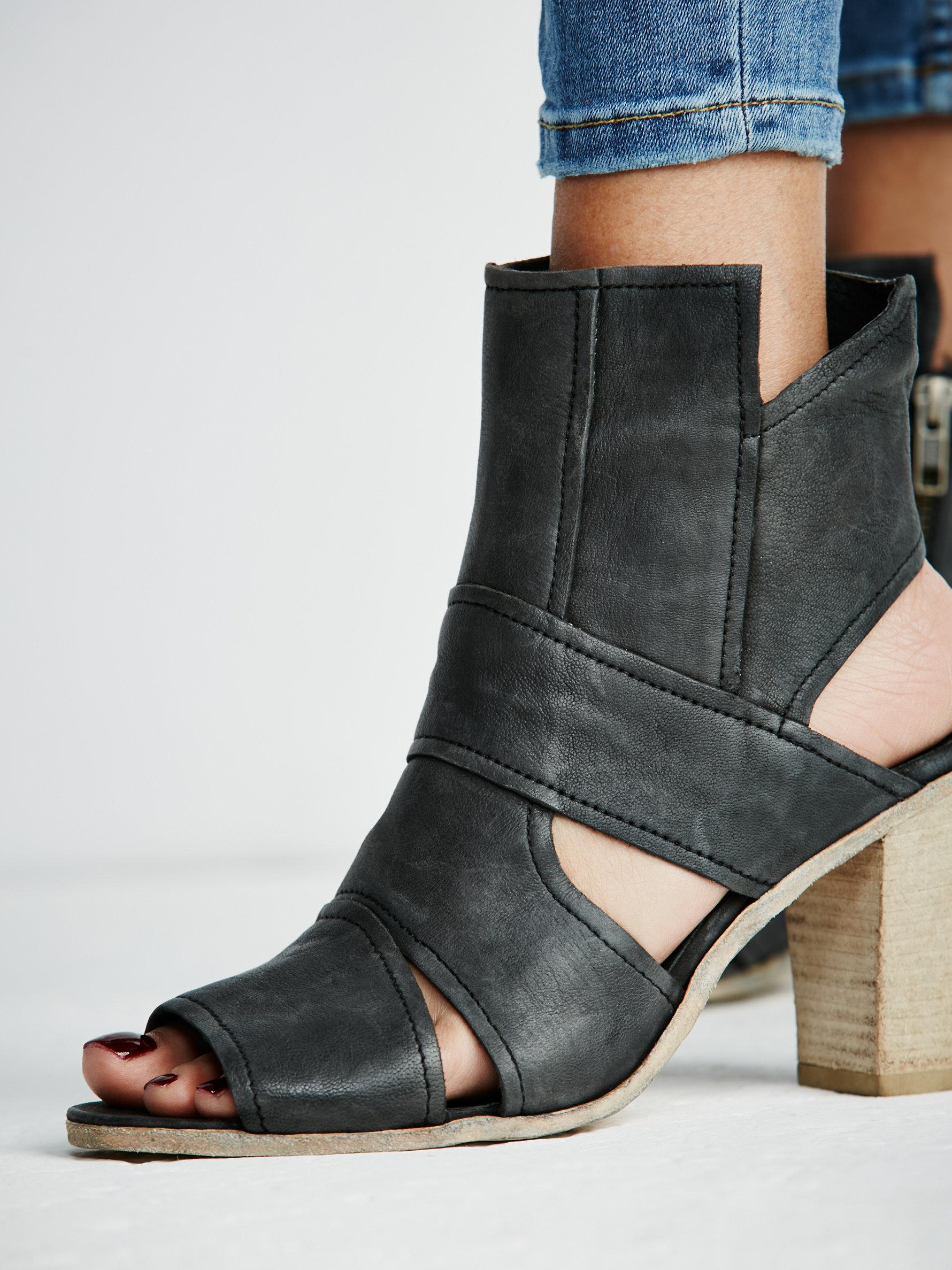 joal leather block heel shooties
