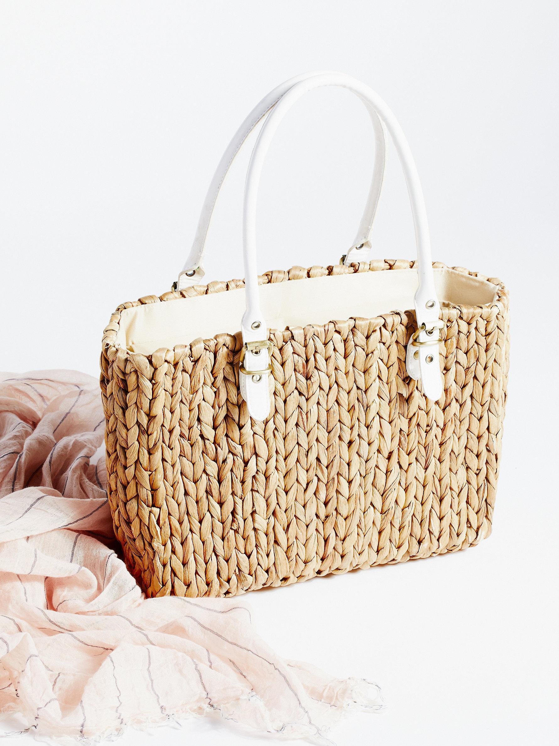Free People St. Barts Straw Tote in White - Lyst