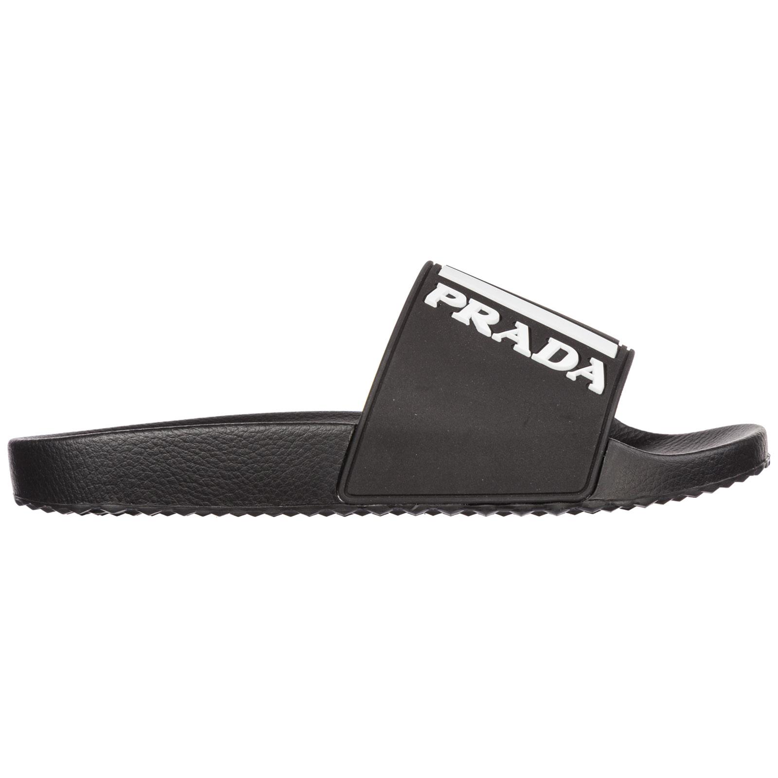 Prada Slippers Sandals Rubber in Black for Men - Lyst