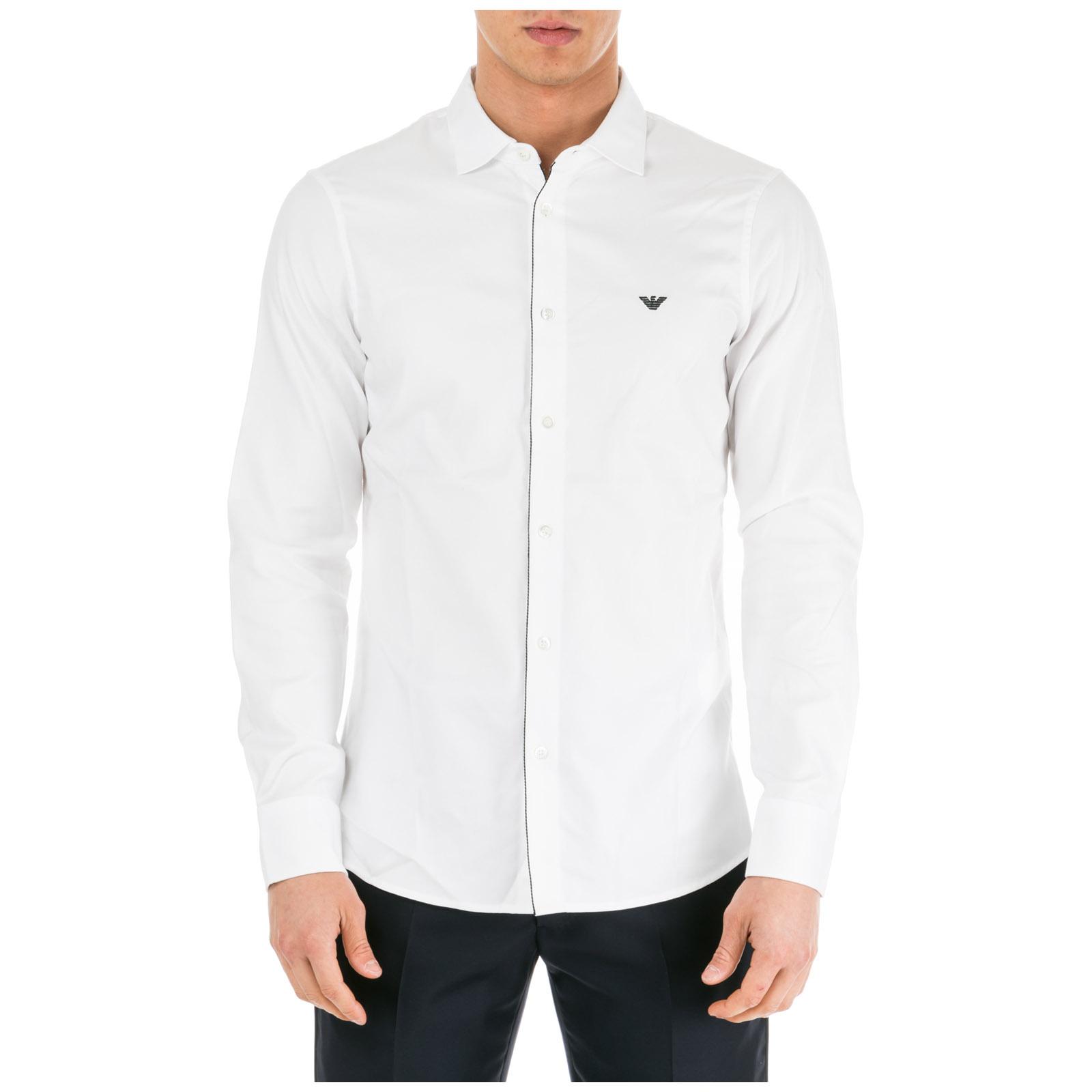 Emporio Armani Long Sleeve Shirt Dress Shirt Regular Fit in White for ...