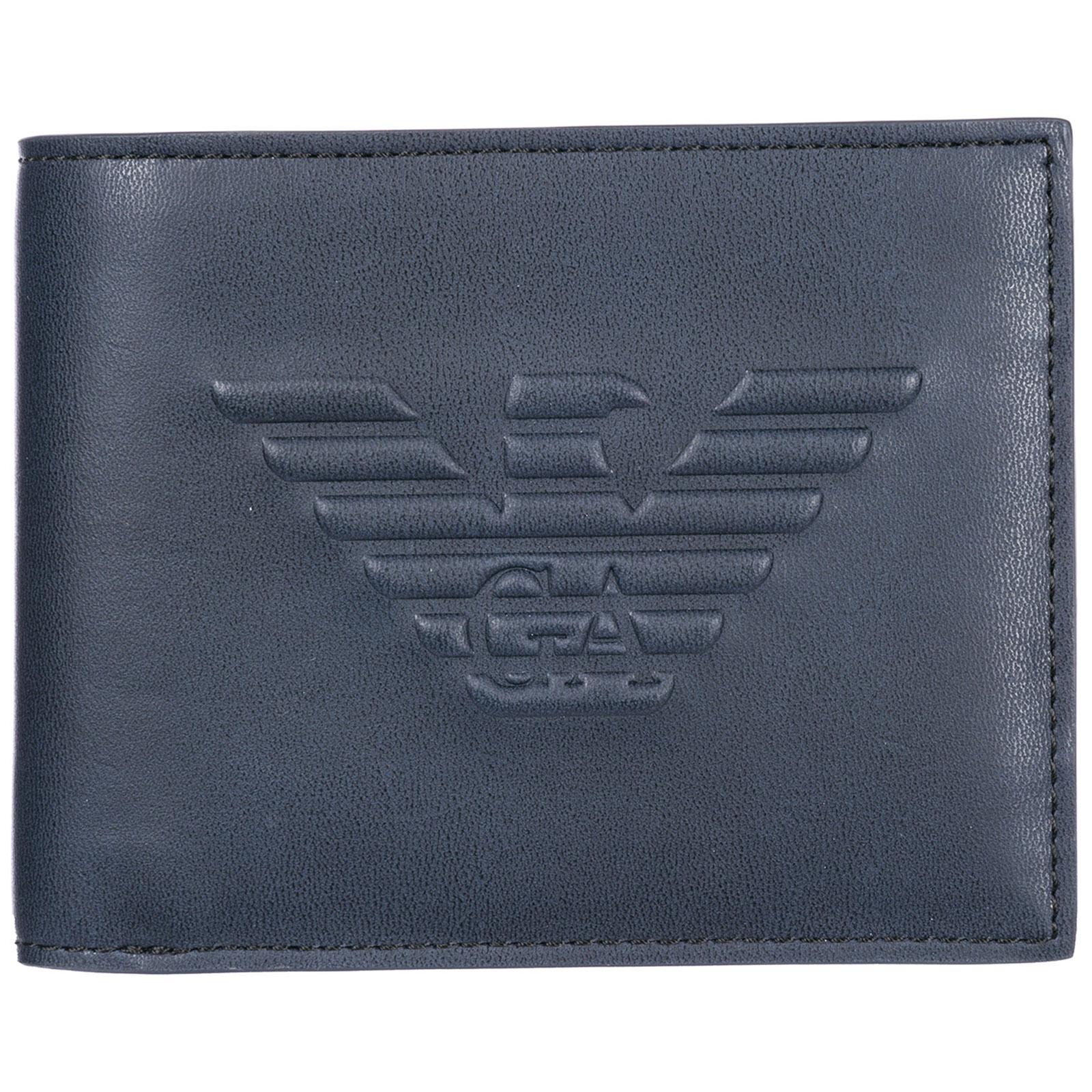 Lyst - Emporio Armani Wallet Coin Case Holder Purse Card Bifold in Blue ...
