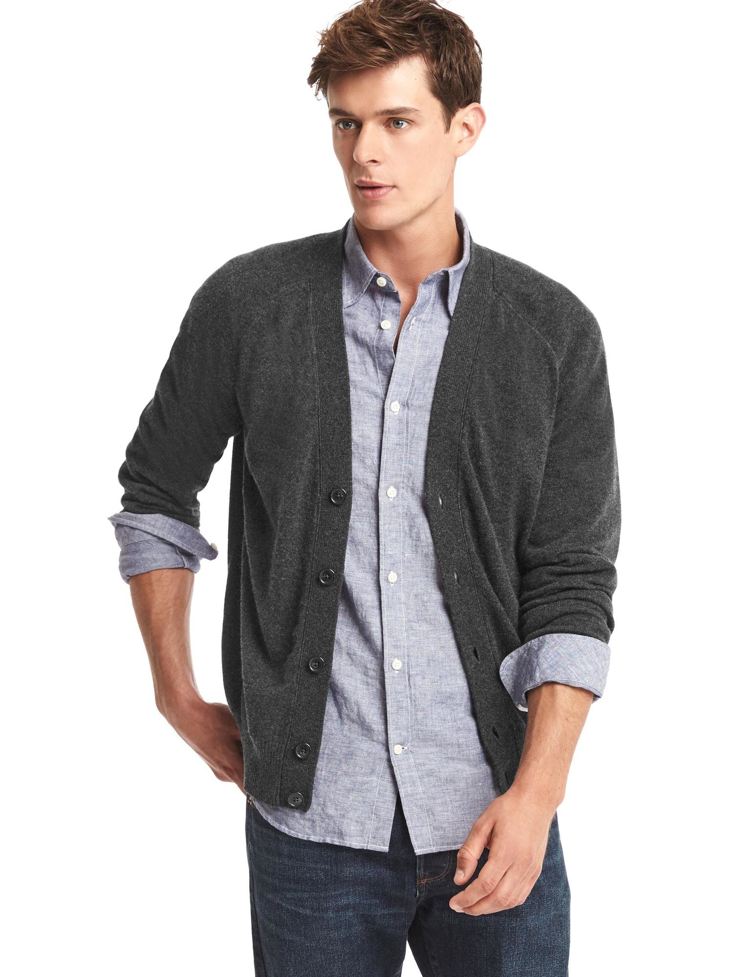  Gap  Wool V neck Cardigan  in Gray for Men  CHARCOAL GREY 