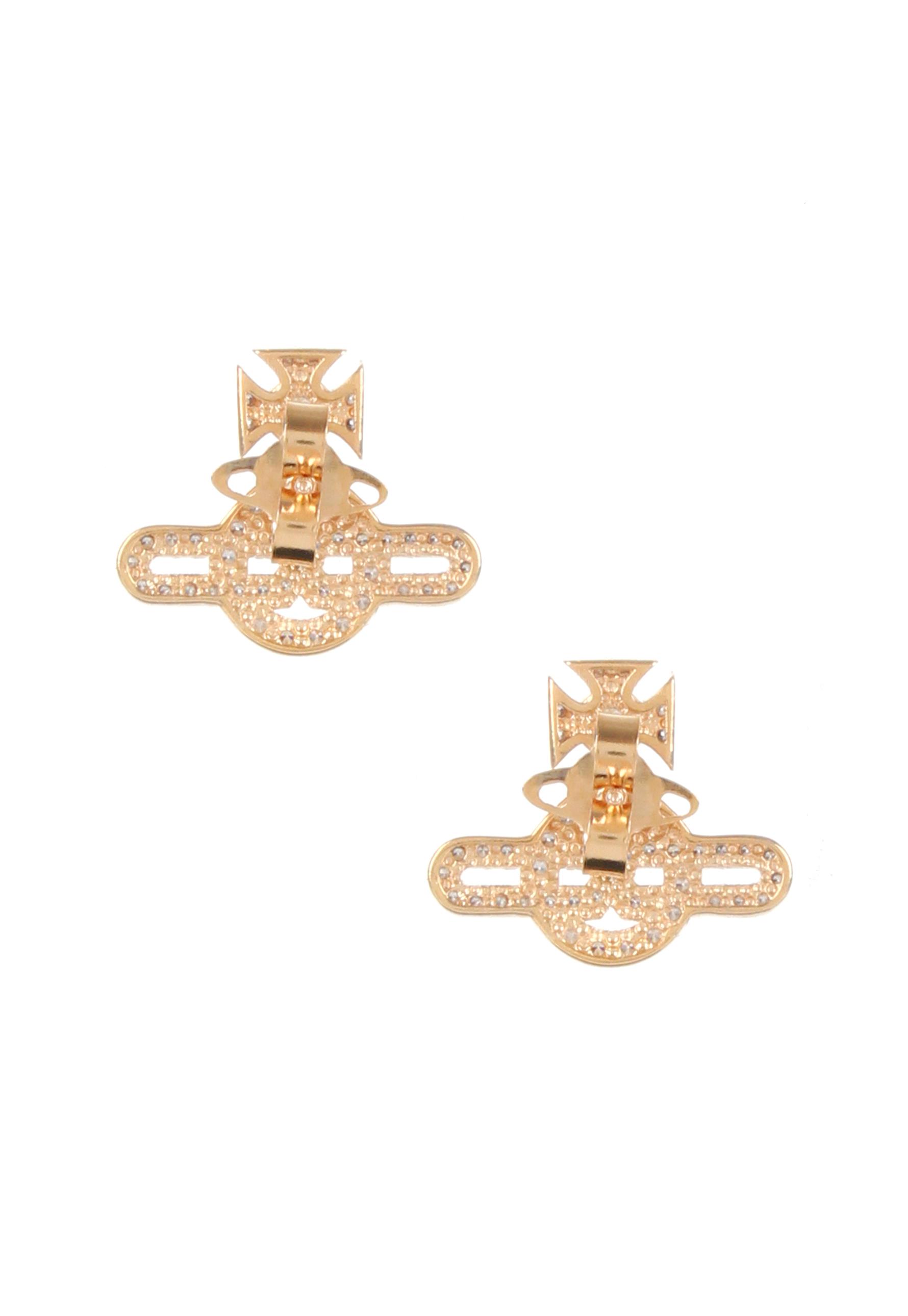 Vivienne Westwood Infinity Orb Stud Earrings Yellow Gold White In Infinity Orb Stud Earrings Yellow Gold White Lyst View Fullscreen