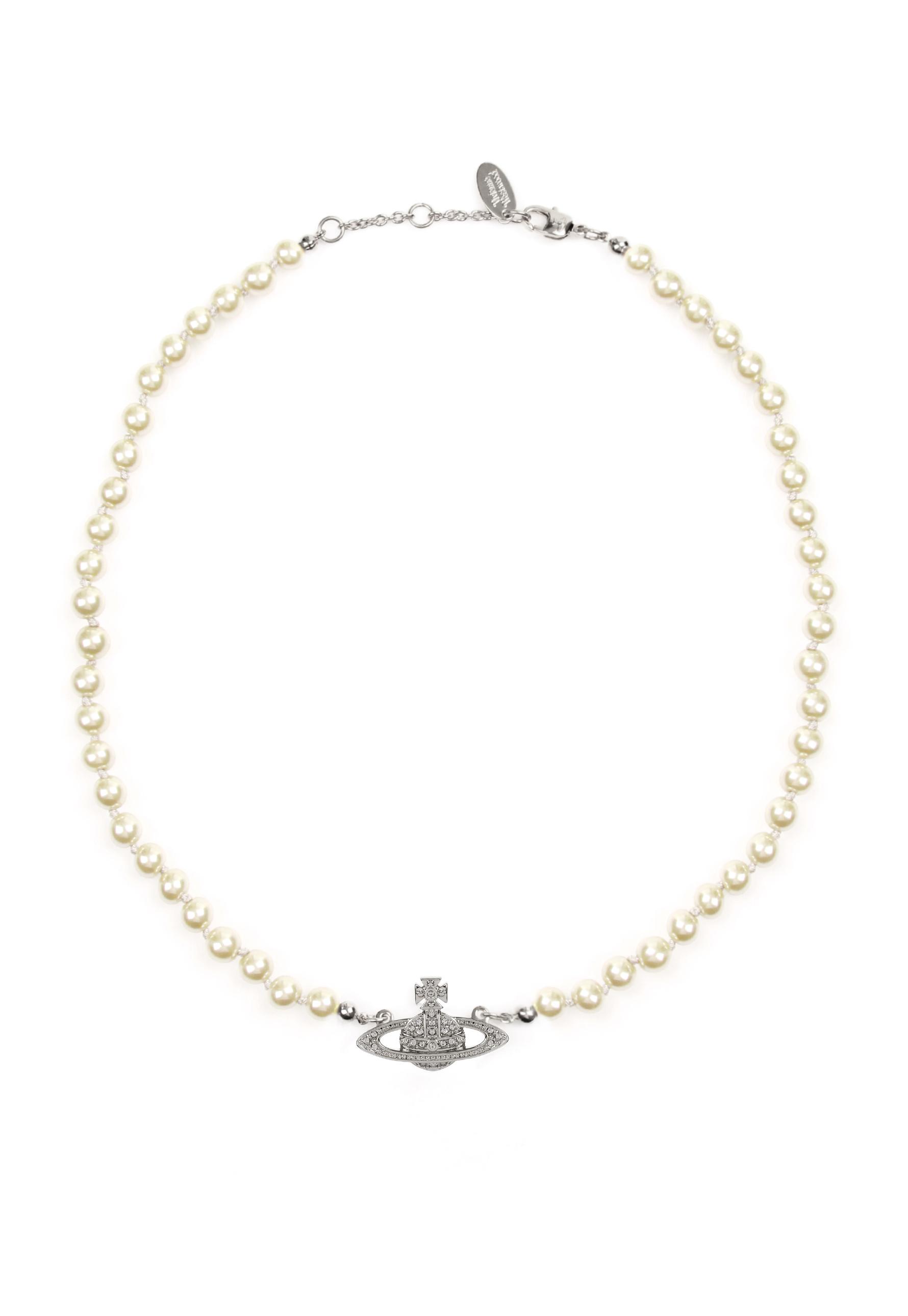 Vivienne Westwood Mini Bas Relief Pearl Choker Silver in ...