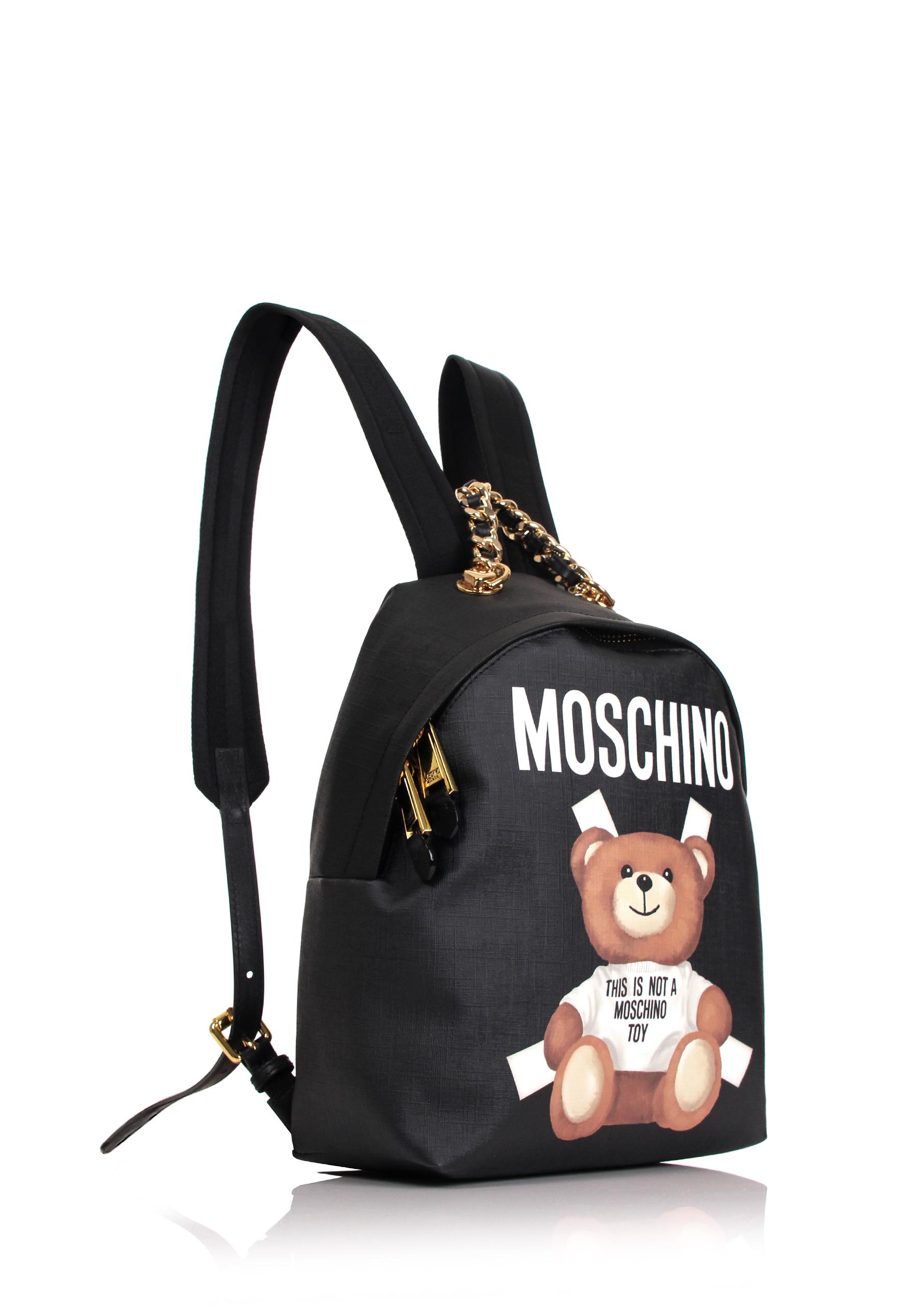Moschino Leather Bear Mini Backpack Black - Lyst
