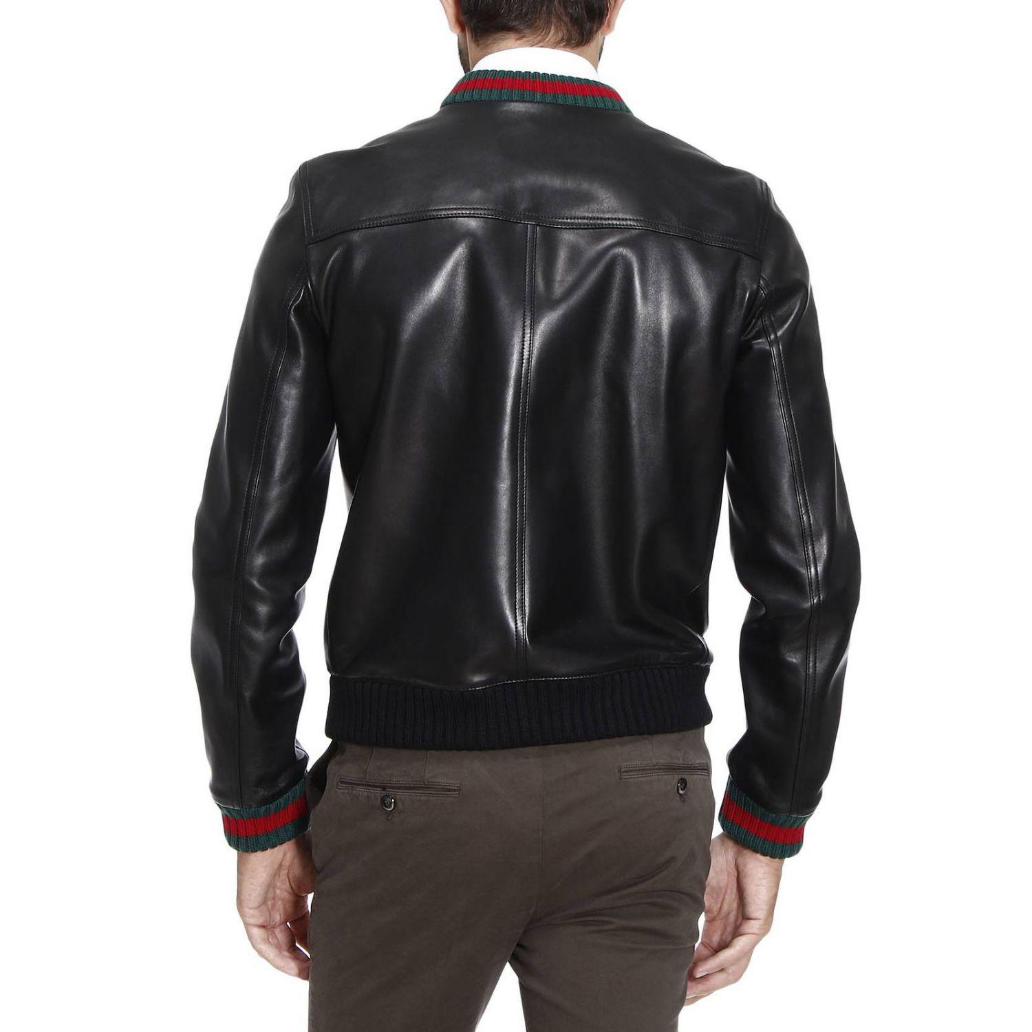 Lyst Gucci Lambskin Er Jacket With Virgin Wool Finishes And View Fullscreen