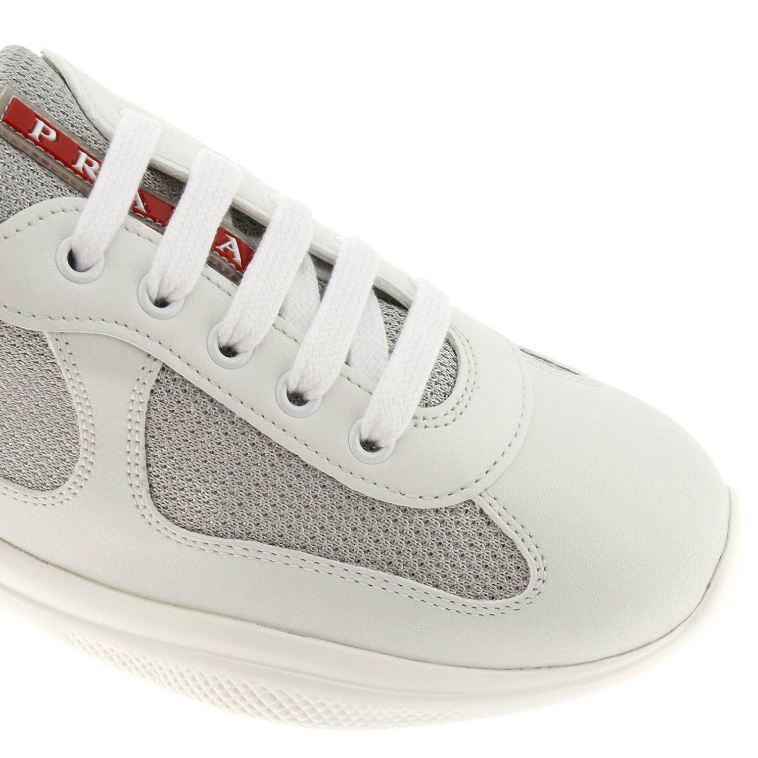 Chaussures Lyst Prada Baskets En Coloris Iybed9eh2w Blanc Femme Kcl3u5FJT1