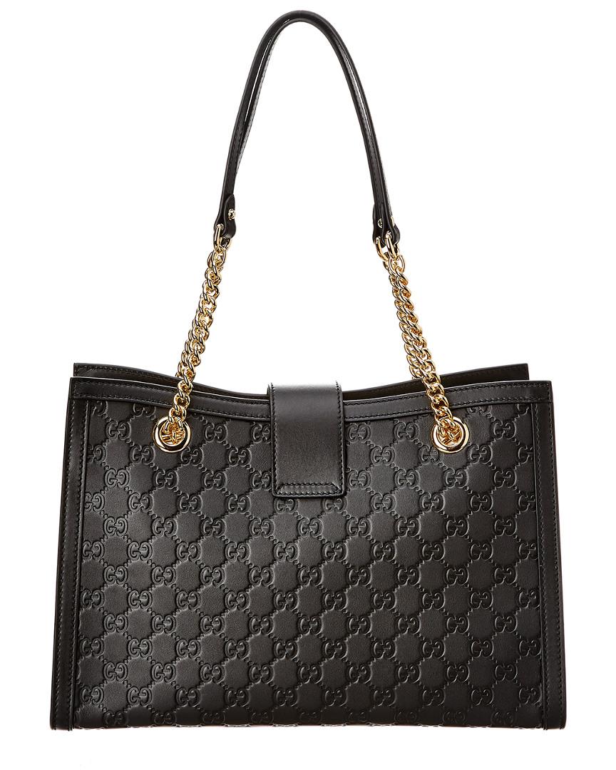 gucci padlock signature shoulder bag black