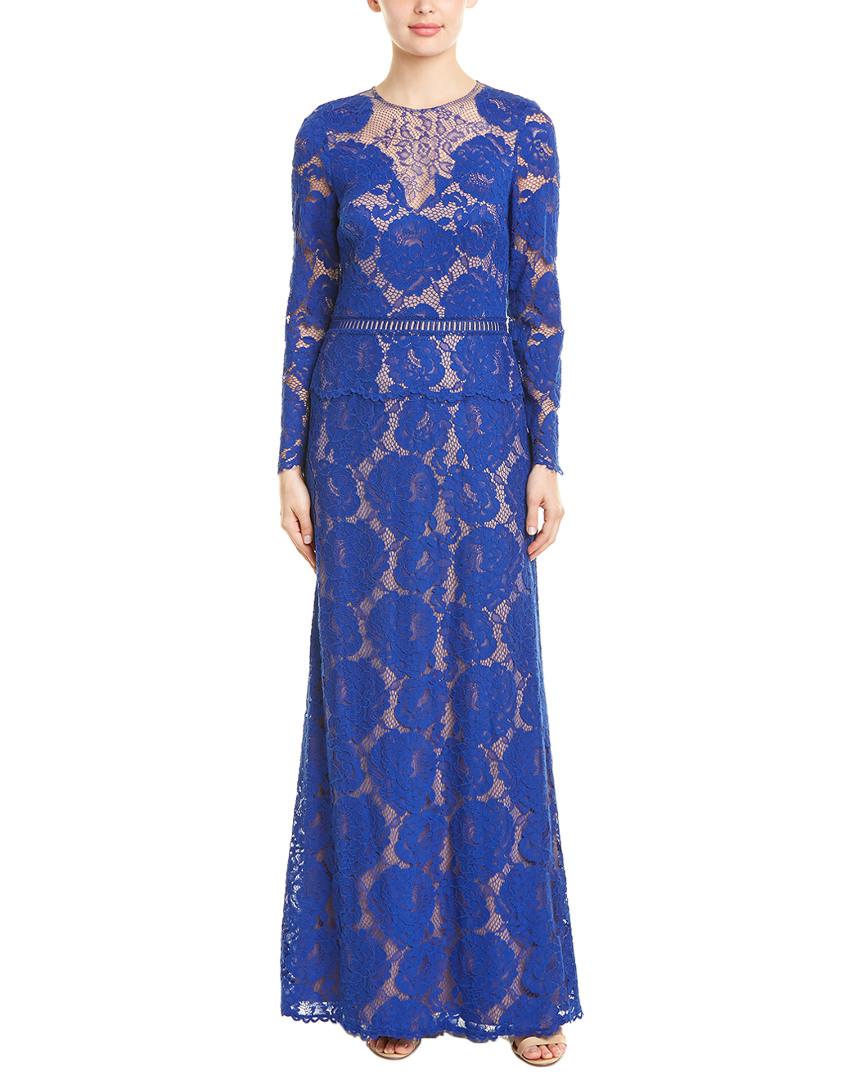 Tadashi Shoji Lace Shoji Gown in Blue - Lyst