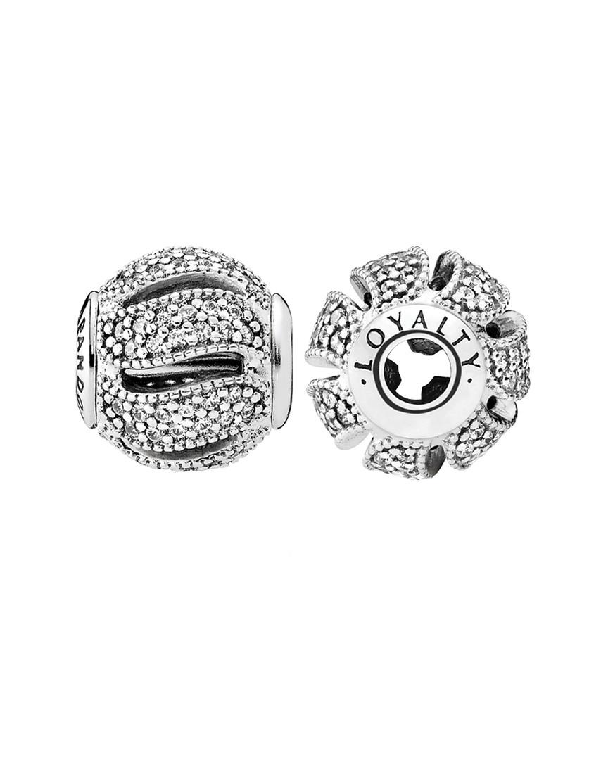 PANDORA Essence Collection Silver Cz Loyalty Charm in Metallic - Lyst