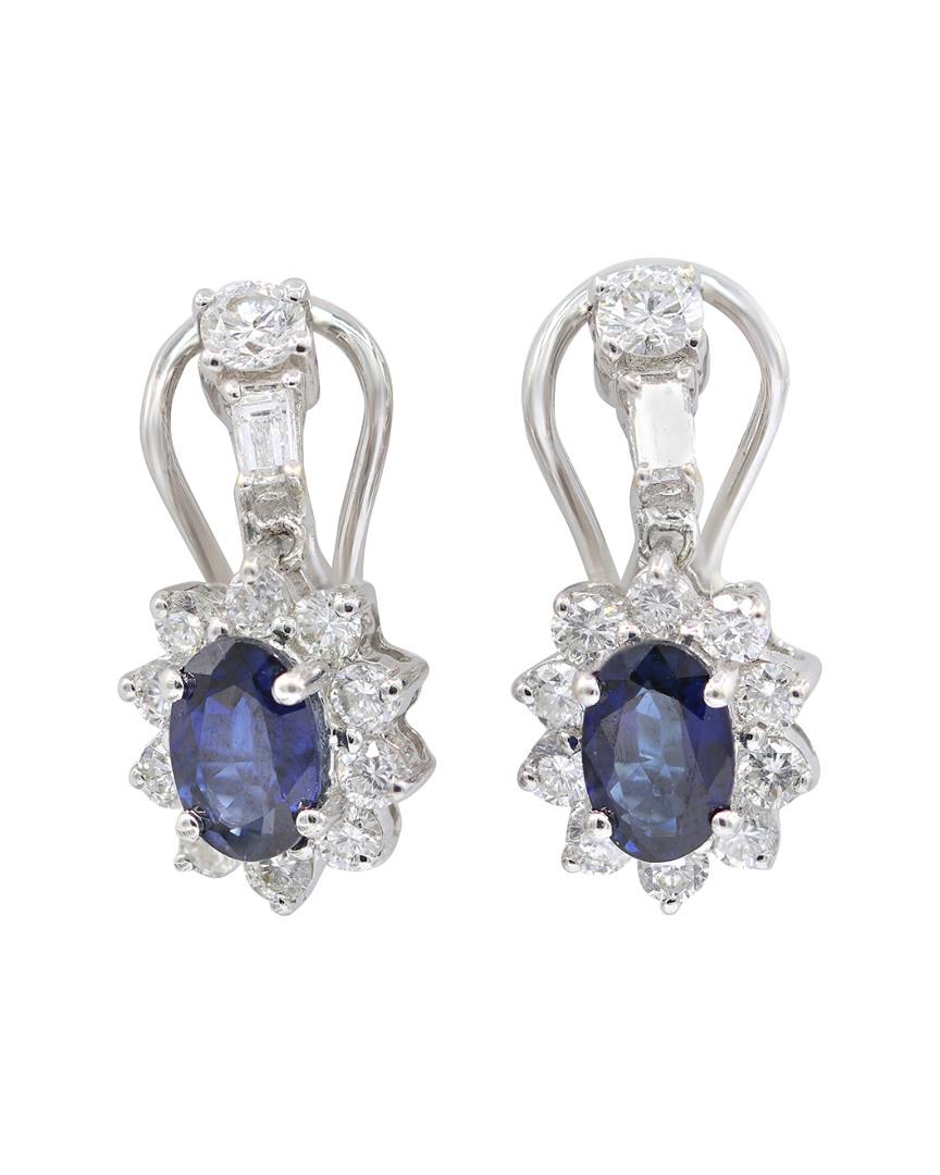 Diana M. Jewels . Fine Jewelry 18k 2.09 Ct. Tw. Diamond & Sapphire Drop