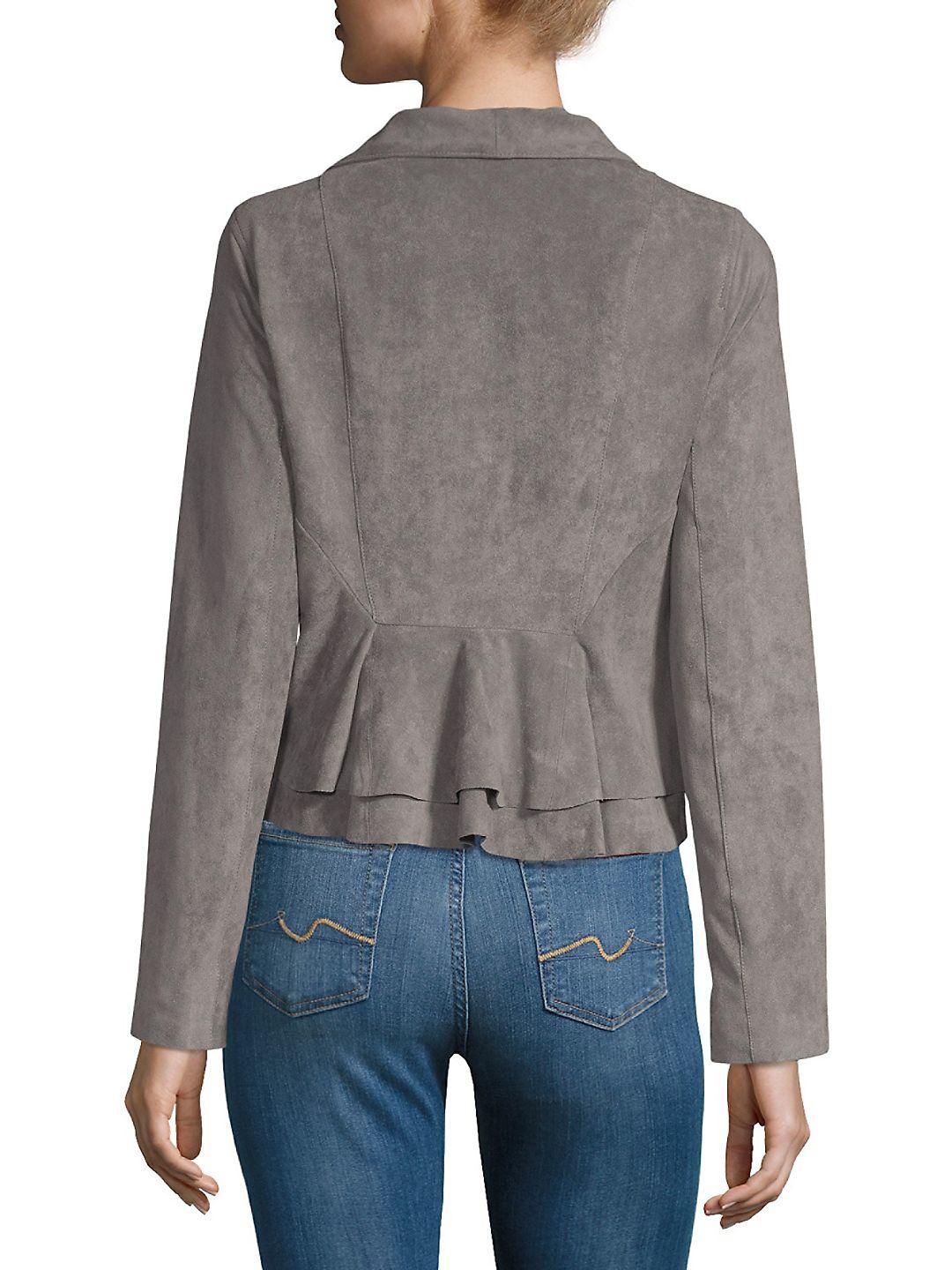 Lyst Bcbgeneration Missy Side Lace Up Jacket In Gray Gallery