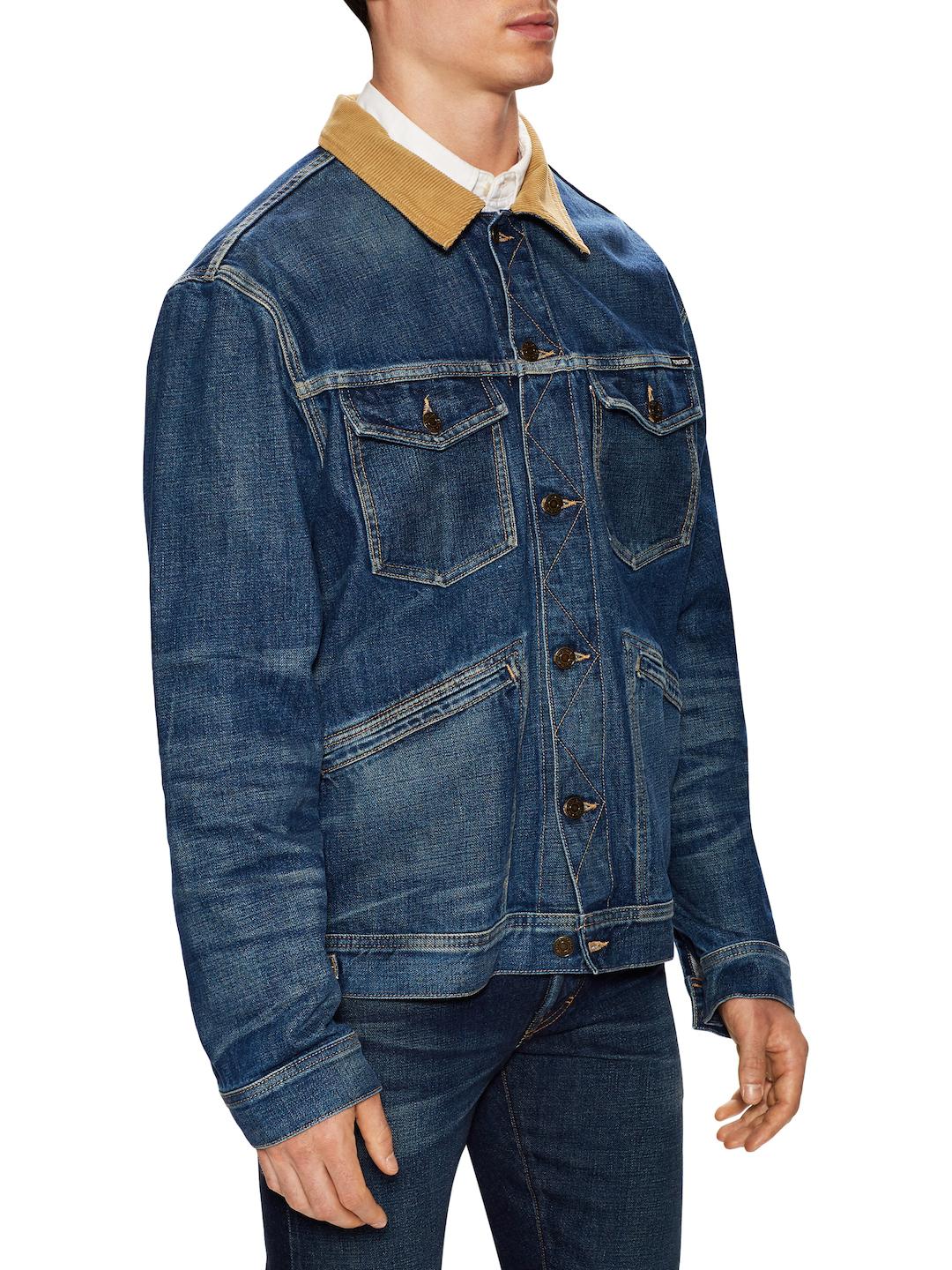 Lyst - Tom Ford Corduroy Collar Denim Jacket in Blue for Men