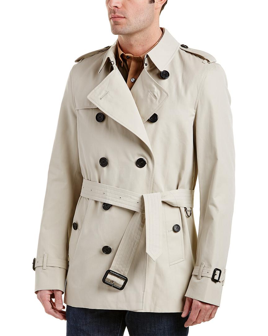 Burberry Cotton Kensington Short Trench Coat in Beige (Natural) for Men ...