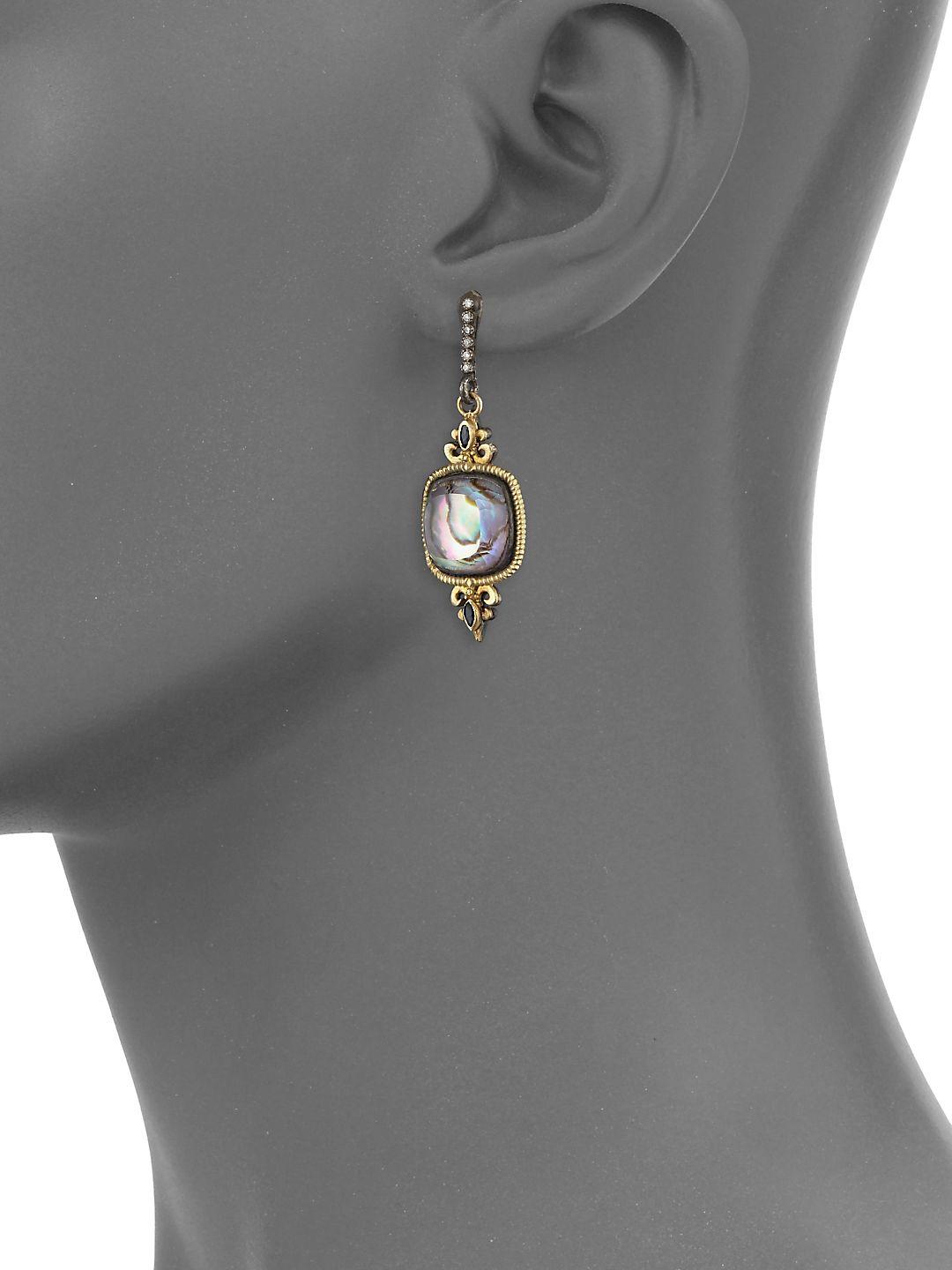 Lyst Armenta Old World 18k Yellow Gold Diamond Fleur De Lis Drop Gold Diamond Fleur De Lis Drop Earrings Lyst View Fullscreen