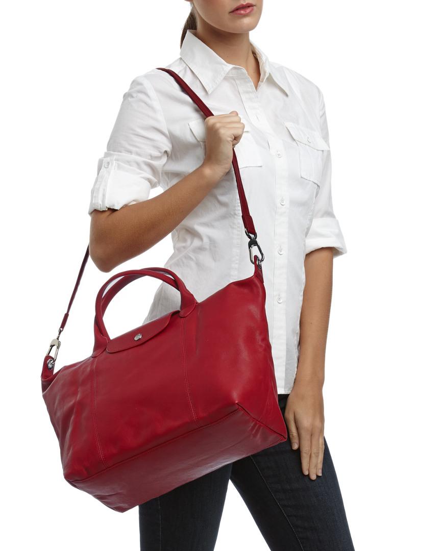 longchamp large leather tote