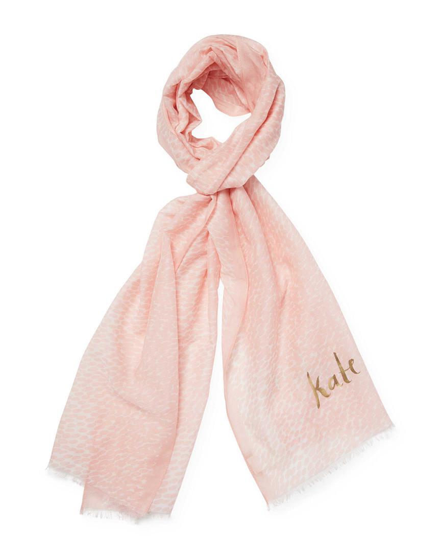 Kate Spade Silk-blend Rectangle Dot Scarf in Pink - Lyst