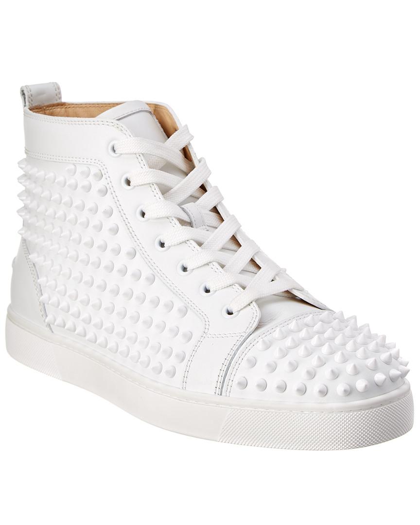 Lyst Christian Louboutin Louis Spike Leather High Top Sneaker In White For Men 8716