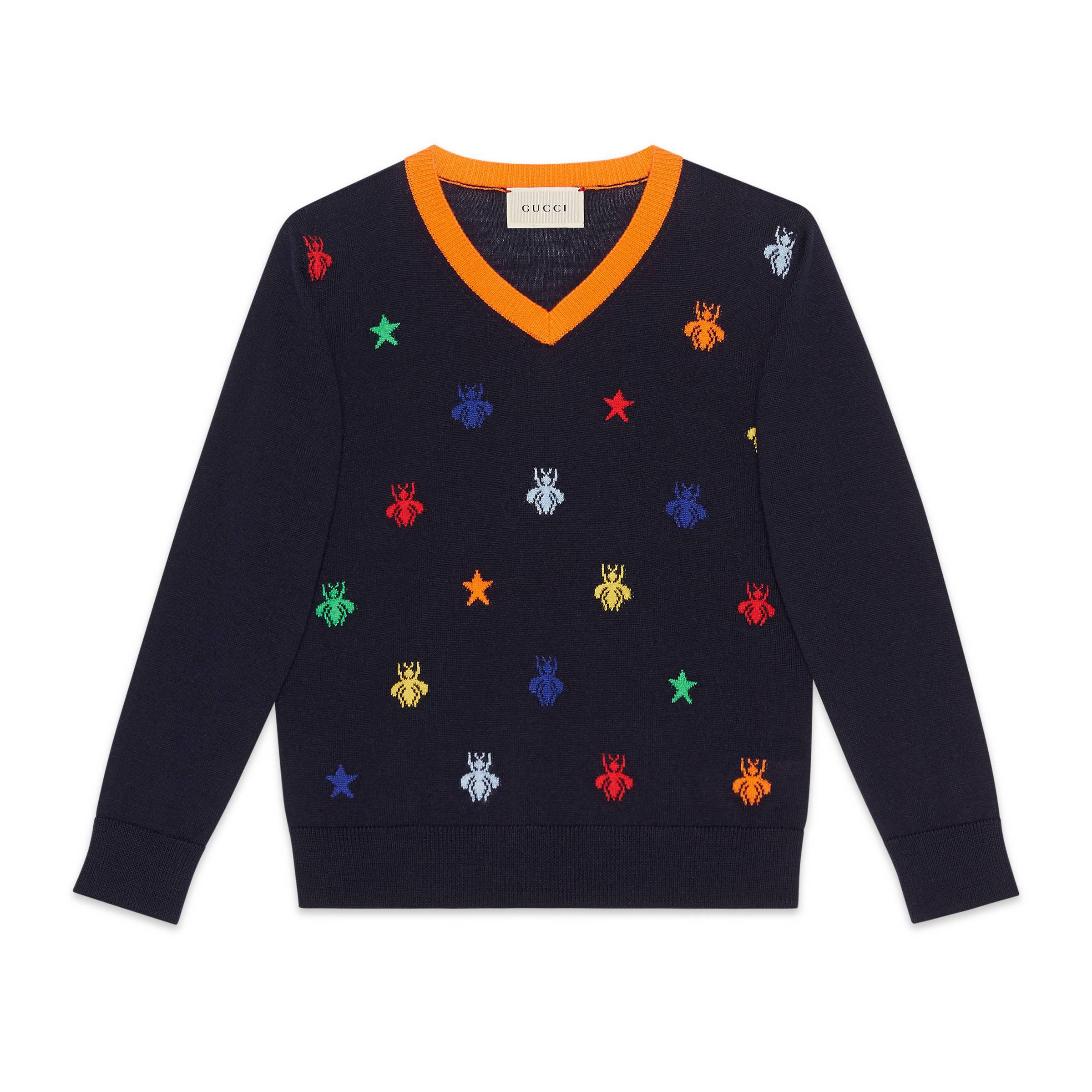 Gucci Pull Pour Enfant En Laine Mérinos Avec Jacquard ...